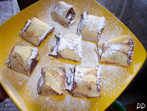 Girelle di crepes alla nutella